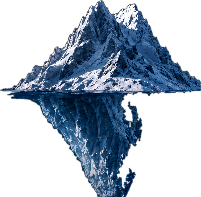 An iceberg: what the industry sees above the surface, and what ClearSight uncovers below.